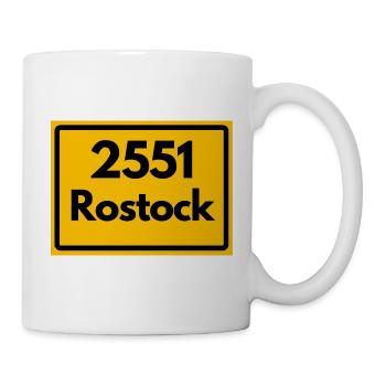ALTE POSTLEITZAHL 2551 PLZ 18055 ROSTOCK MECKPOMM - Tasse - Weiß - Rechts