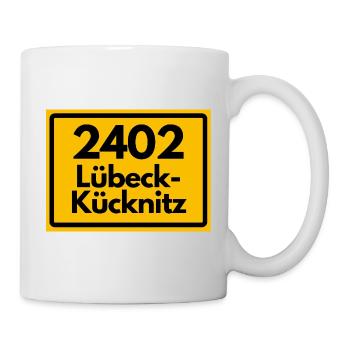 ALTE POSTLEITZAHL 2402 PLZ 23569 LÜBECK KÜCKNITZ  - Tasse - Weiß - Rechts