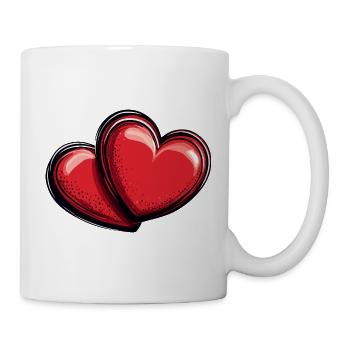 Herzen Liebe Symbol - Tasse - Weiß - Rechts