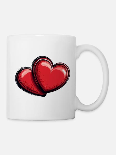 Herzen Liebe Symbol - Tasse - Weiß