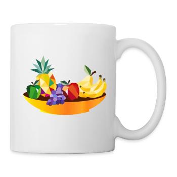 Geometric Fruit Still Life – Fruit Bowl - Mug - white - Right