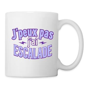 J'peux pas j'ai escalade – Tshirt humour - Mug blanc - blanc - Droite