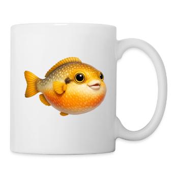 Caricature du poisson rouge câlin - Mug blanc - blanc - Droite