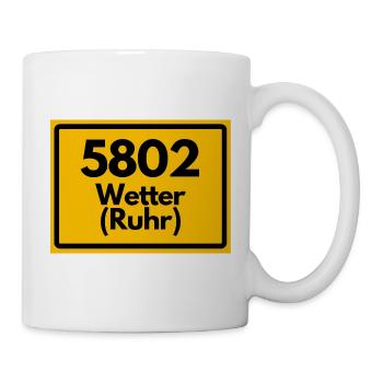 ALTE POSTLEITZAHL 5802 PLZ 58300 WETTER RUHR NRW - Tasse - Weiß - Rechts