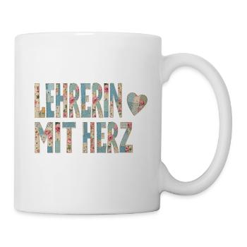 Lehrerin mit Herz!  - Tasse - Weiß - Rechts