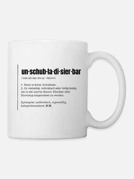 Unschubladisierbar – Wörterbuch auf Hell - Tasse - Weiß