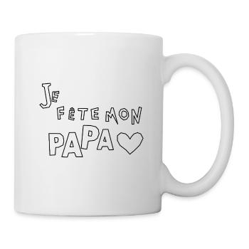 je fete mon papa en couleur - Mug blanc - blanc - Droite