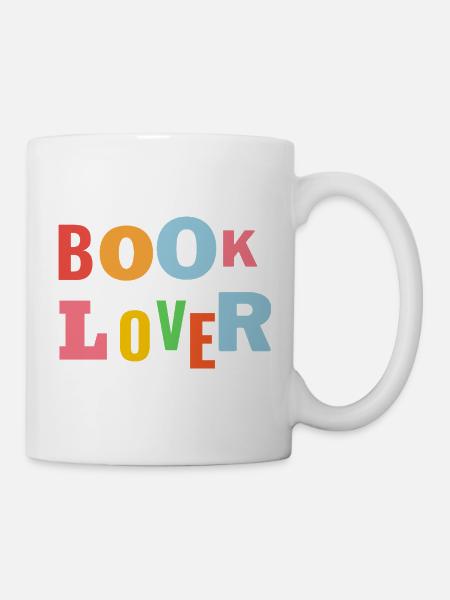 Buchliebhaber Farbenfrohes Wortbild - Tasse - Weiß
