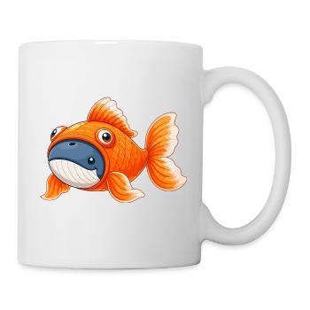 Cute Whale in Goldfish Costume - Mug - white - Right