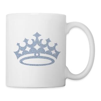 Glitzerkronen-Wappen - Tasse - Weiß - Rechts