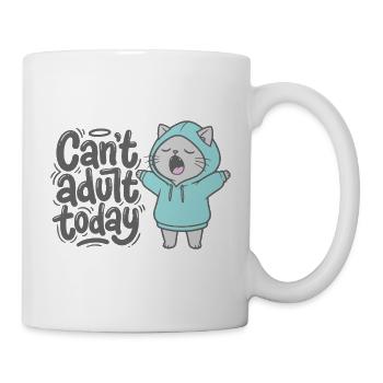Can't adult today - Cat in a Hoodie - Mug - white - Right