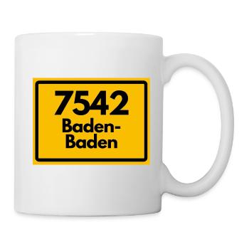 ALTE POSTLEITZAHL 7542 PLZ 76530 BADEN BADEN BADEN - Tasse - Weiß - Rechts