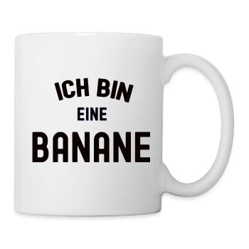 ICH BIN EINE BANANE Karneval Kostüm Obst Bananen - Tasse - Weiß - Rechts