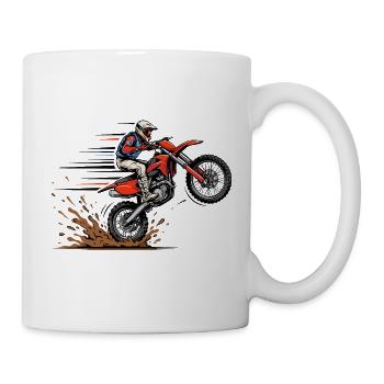 Motocross Sprung im Schlamm - Tasse - Weiß - Rechts
