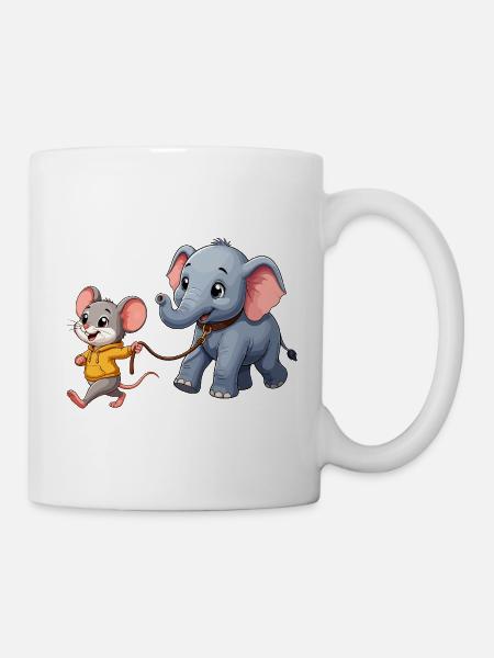 Maus und Elefant Freundschaftsabenteuer - Tasse - Weiß