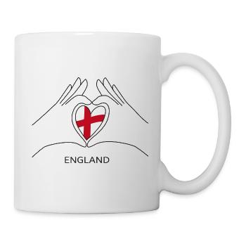 England Heart with English Flag Sports Fan - Mug - white - Right