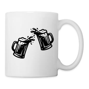 Bier Anstoßen Weizenbier - Tasse - Weiß - Rechts