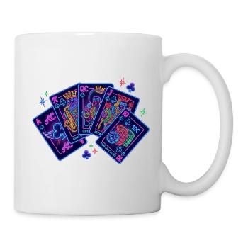 Royal Flush Poker Casino Neon Design - Tasse - Weiß - Rechts