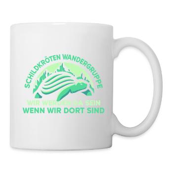Schildkörten Wandergruppe Wander Bergsteiger - Tasse - Weiß - Rechts