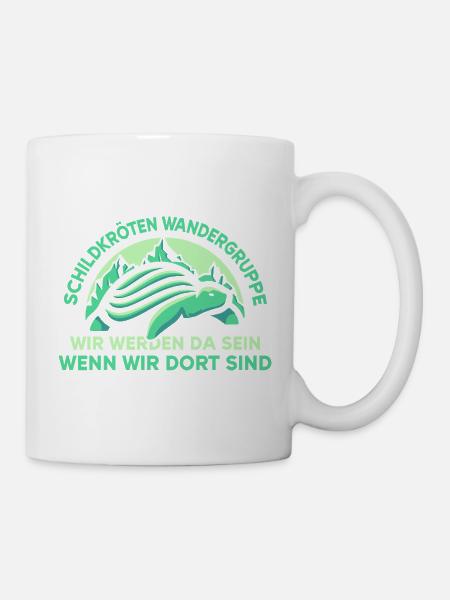 Schildkörten Wandergruppe Wander Bergsteiger - Tasse - Weiß