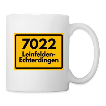 ALTE POSTLEITZAHL 7022 PLZ LEINFELDEN ECHTERDINGEN - Tasse - Weiß - Rechts