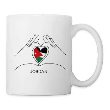 Jordan Fan Heart with Jordanian Flag - Mug - white - Right