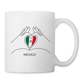 Mexico Herz mit Mexikanischer Flagge Mexiko Fan - Tasse - Weiß - Rechts