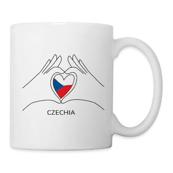Cœur de fan de la République tchèque avec drapeau tchèque - Mug blanc - blanc - Droite