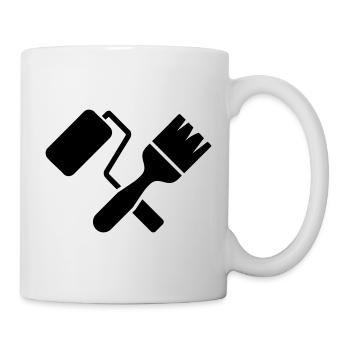 Motif de rouleau à peinture au pinceau peintre - Mug blanc - blanc - Droite
