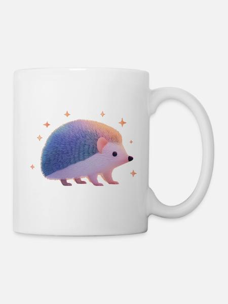 Igel mit Sternen - Tasse - Weiß