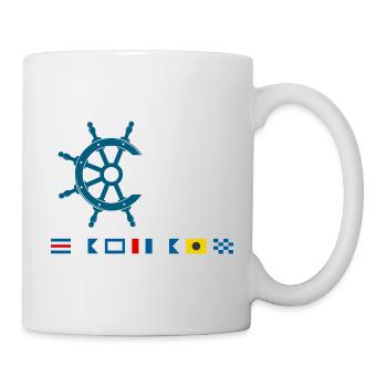 Motif des drapeaux de signalisation du volant maritime du capitaine - Mug blanc - blanc - Droite