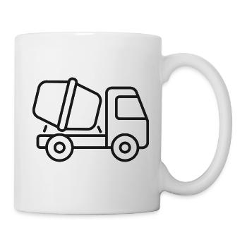Betonmischer-Lkw-Liniensymbol Bausymbol - Tasse - Weiß - Rechts