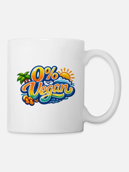 0% Vegan Beach Bow - Mug - white