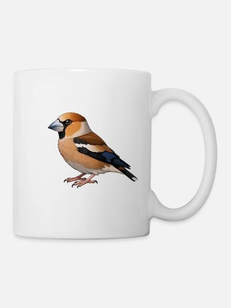 Kernbeisser Vogel - Tasse - Weiß