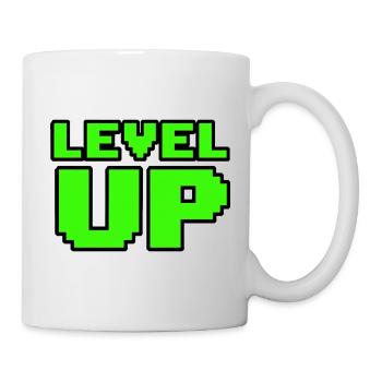 Retro Level Up Gaming T-Shirt 8Bit - Tasse - Weiß - Rechts