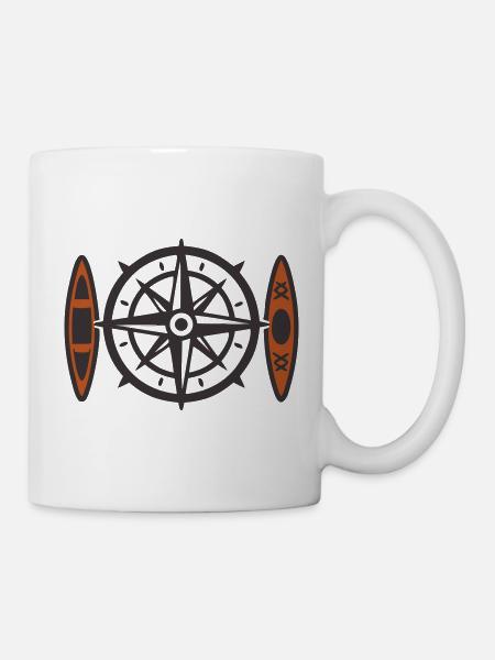 Kanu Kajak Kompass Icon - Tasse - Weiß