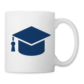 Icône solide de la casquette de remise des diplômes Symbole vectoriel d’éducation - Mug blanc - blanc - Droite