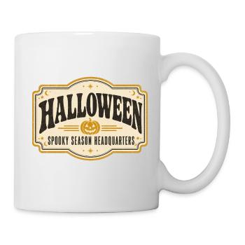 Vintage-Halloween-Shop-Schild – Retro-Spooky-Saison - Tasse - Weiß - Rechts