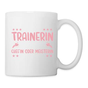 Trainerin Chefin oder Meisterin Fußballtrainerin - Tasse - Weiß - Rechts