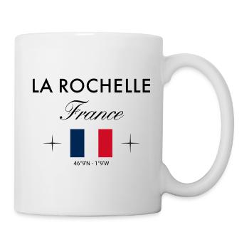 La Rochelle Frankreich Koordinaten Reise Souvenir - Tasse - Weiß - Rechts