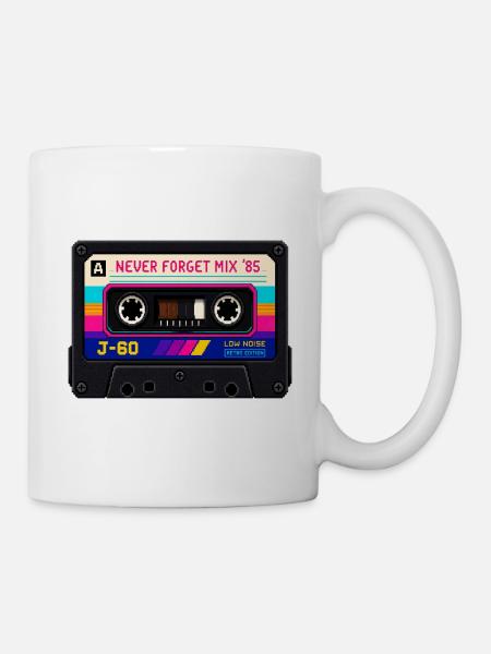 Retro Kassette Pixel Kunst - Tasse - Weiß