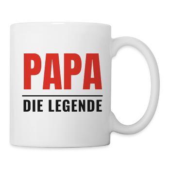 Papa die Legende – Vatertag Geschenk bester Papa - Tasse - Weiß - Rechts