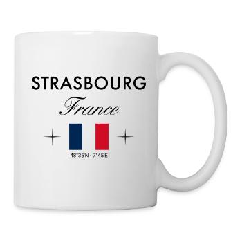 Strasbourg France Coordonnées Souvenir de voyage - Mug blanc - blanc - Droite