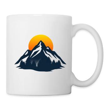 Sunset Mountain Silhouette - Tasse - Weiß - Rechts