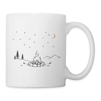 Lagerfeuer unterm Sternenhimmel - Tasse - Weiß - Rechts