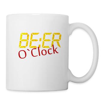 Beer O'Clock am Morgen. Bierspruch. Saufen - Tasse - Weiß - Rechts