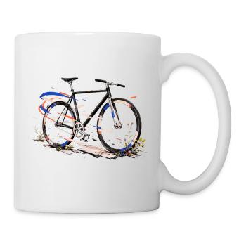 Bicyclette urbaine éclatée - Mug blanc - blanc - Droite
