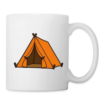 Orangene Zeltabenteuer - Tasse - Weiß - Rechts