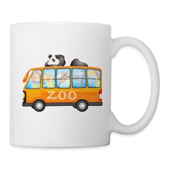 Zoo Bus With Cute Animals Illustration - Mug - white - Right