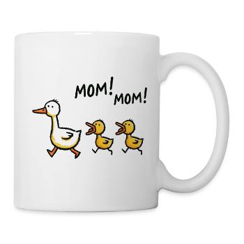 Ente Küken Mama Lustig Muttertag Geschenk - Tasse - Weiß - Rechts